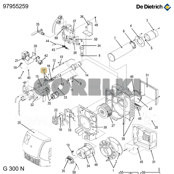 Комплект уплотнительных колец De Dietrich 97955259 для газового котла