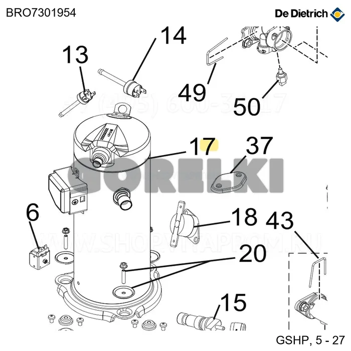 Компрессор zh09 k1p-tfm De Dietrich BRO7301954 для газового котла