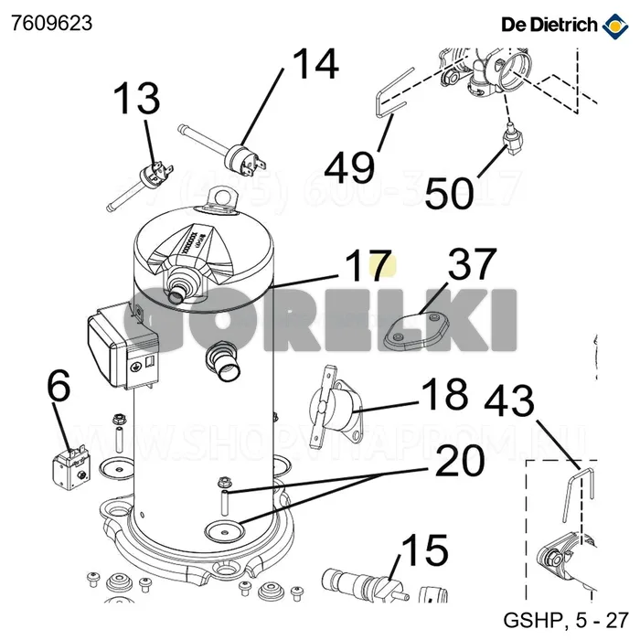 Компрессор zh09k1p-pfz-524 k1p De Dietrich 7609623 для газового котла