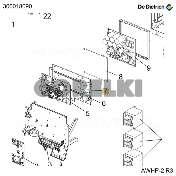 Конденсатор awhp11-14-16tr De Dietrich 300018090 для газового котла