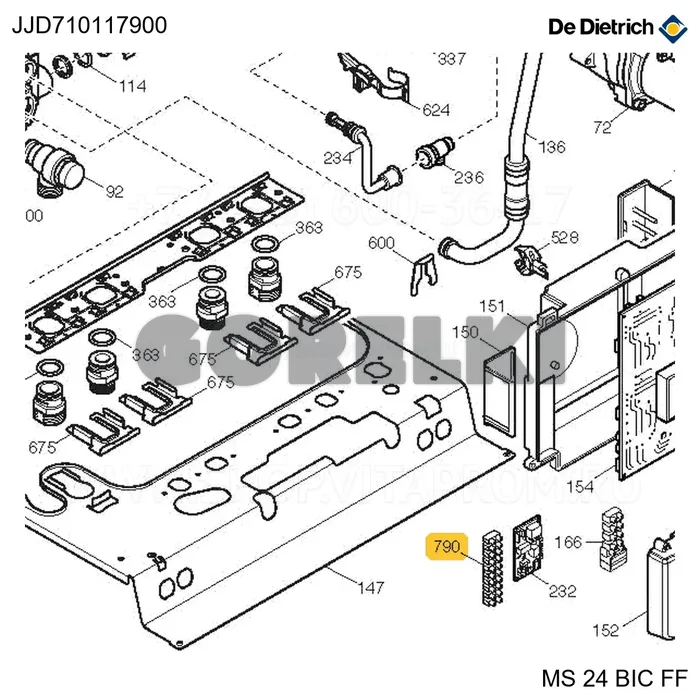 Коробка соединительная 10P Pa35 De Dietrich 710117900 для газового котла