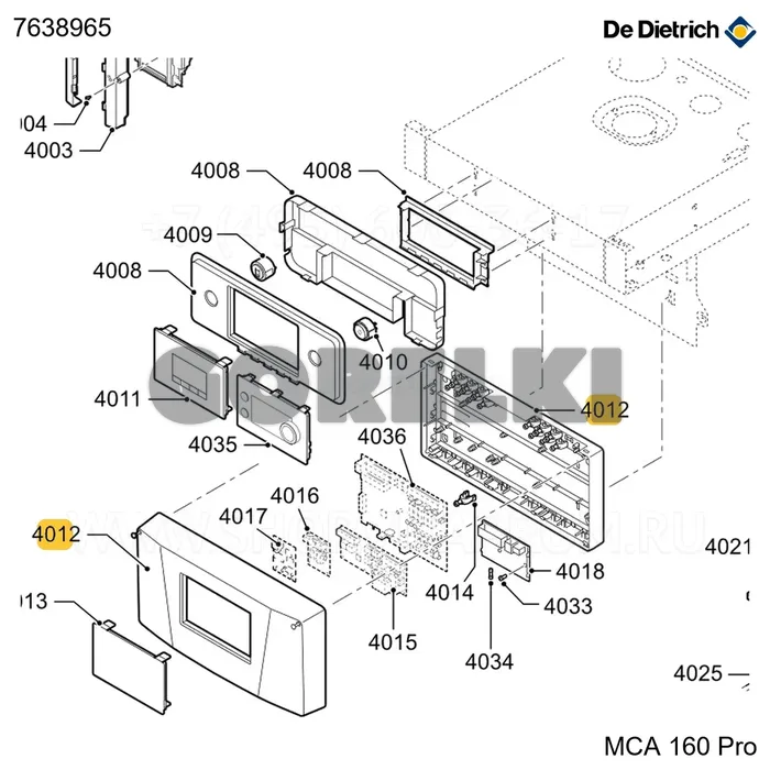Коробка соединительная De Dietrich 7638965 для газового котла