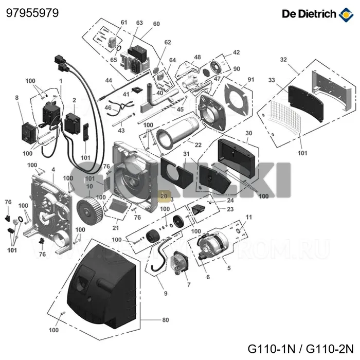 Корпус g200 De Dietrich 97955979 для газового котла