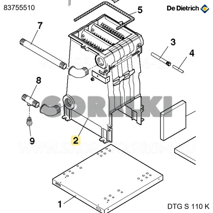 Корпус котла 7 эл De Dietrich 83755510
