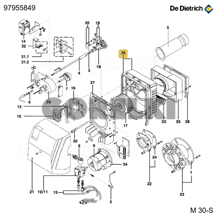 Корпус (m31-4/5s) De Dietrich 97955849 для газового котла
