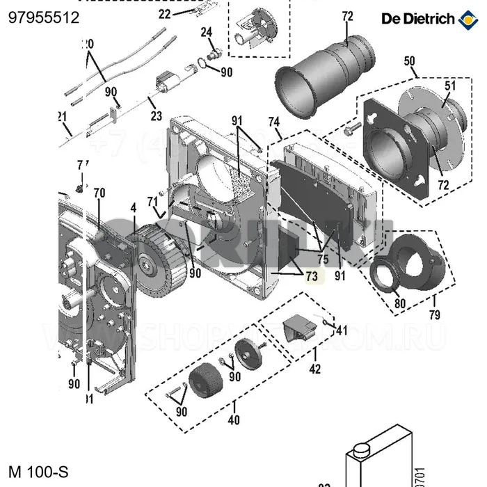 Корпус с 4 вставками De Dietrich 97955512 для газового котла