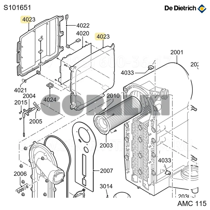 Корпус SCU De Dietrich S101651 для газового котла