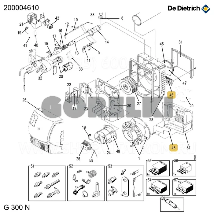 Корпус заглушки De Dietrich 200004610 для газового котла