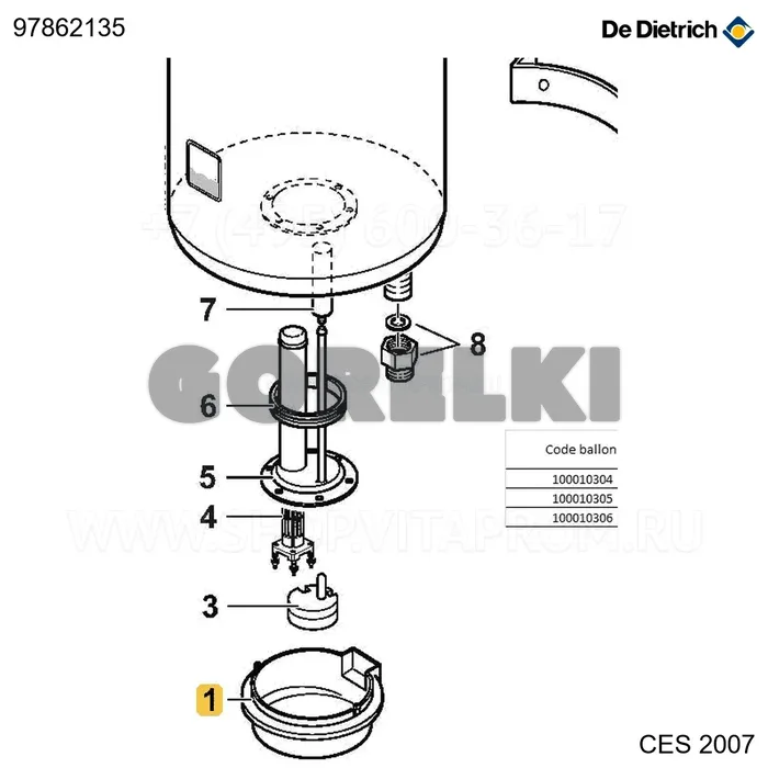 Кожух De Dietrich 97862135 для газового котла