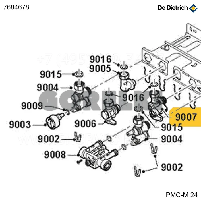 Кран разъединитель De Dietrich 7660286 для газового котла