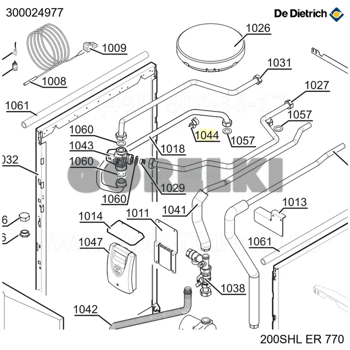 Кронштейн двойной трубы d.18 - d.20 De Dietrich 300024977 для газового котла