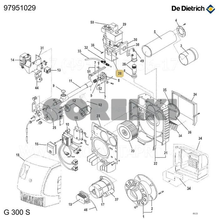 Кронштейн клапана mbdle407 De Dietrich 97951029 для газового котла