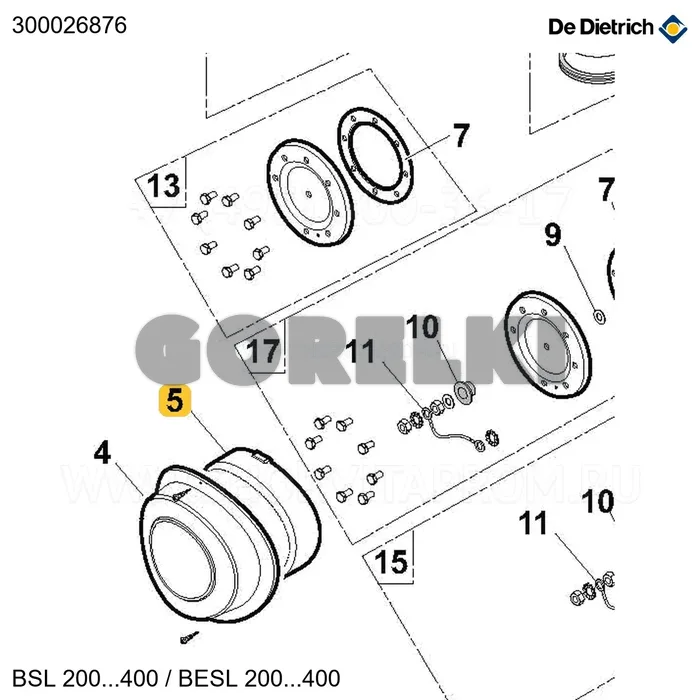 Крышка для полунакладки De Dietrich 300026876 для газового котла
