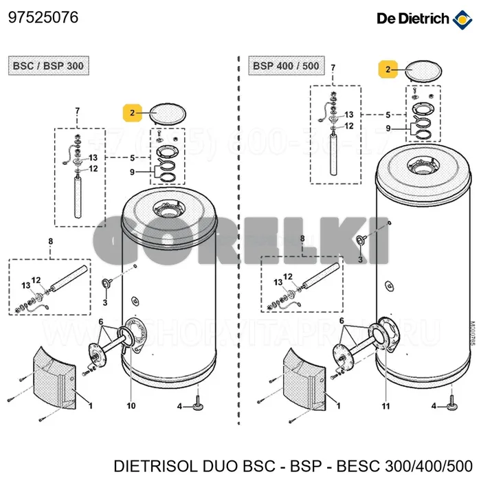 Крышка верхняя белая De Dietrich 97525076 для газового котла