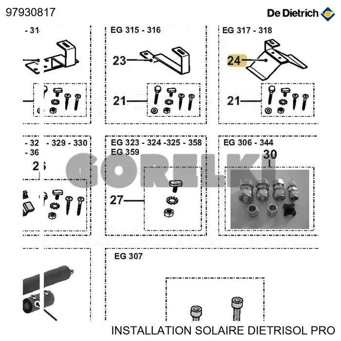Крюк нержавеющий для черепицы канальной De Dietrich 97930817 для газового котла