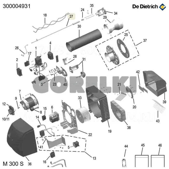 Линия форсунки OES 356 LZ De Dietrich 300004931 для газового котла