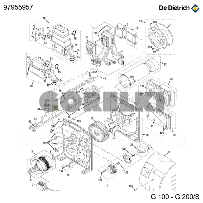 Линия газовая De Dietrich 7720975 для газового котла
