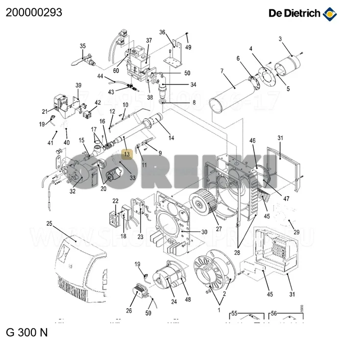 Линия газовая короткая G33 6N - G303-2N De Dietrich 200000293 для газового котла