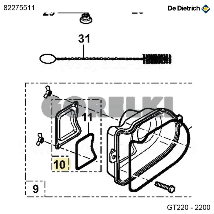 Люк прочистной GT210 De Dietrich 82275511 для газового котла