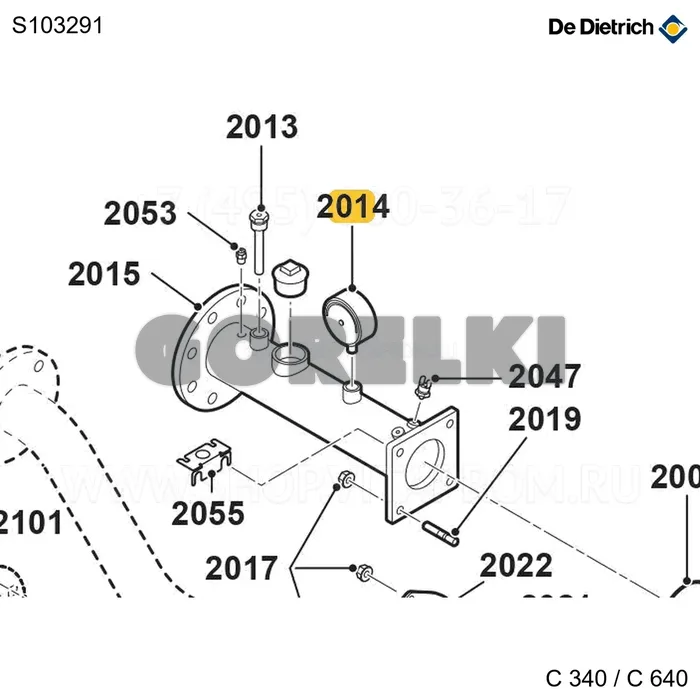 Манометр 0-10 бар De Dietrich S103291 для газового котла