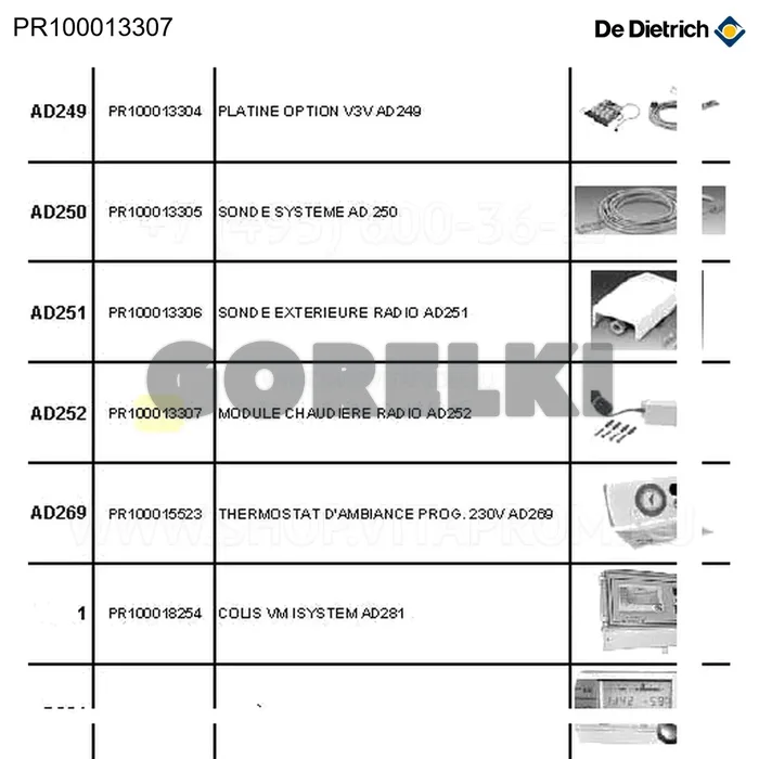 Модуль котла радио ad252 - 28 De Dietrich PR100013307