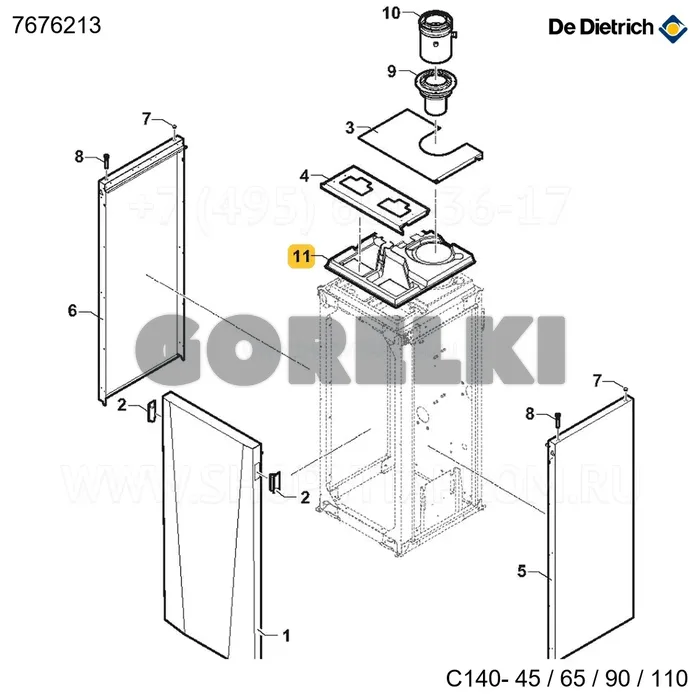 Направляющая кабеля De Dietrich 7643731 для газового котла