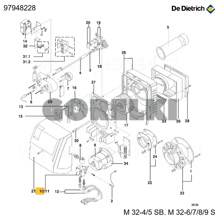 Насос топливный bfp 52e r3 De Dietrich 97948228 для газового котла
