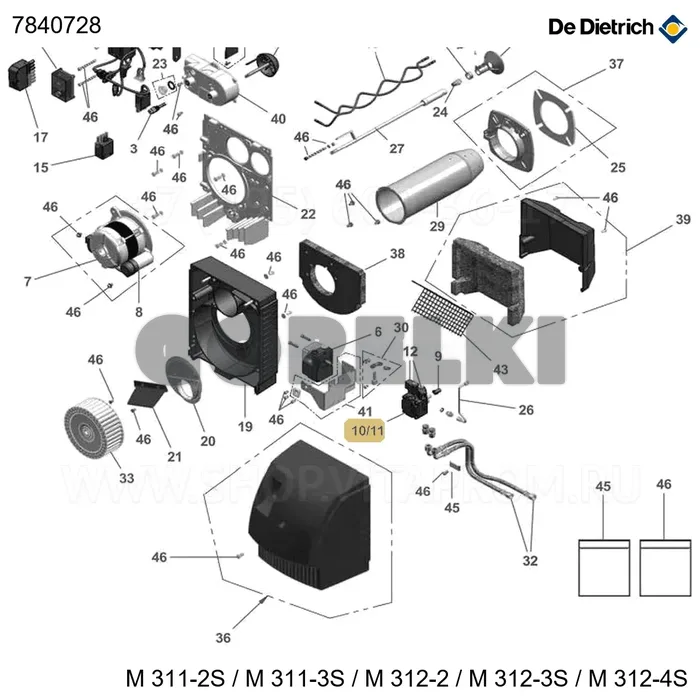 Насос топливный suntec asv47b f30 De Dietrich 7840728 для газового котла