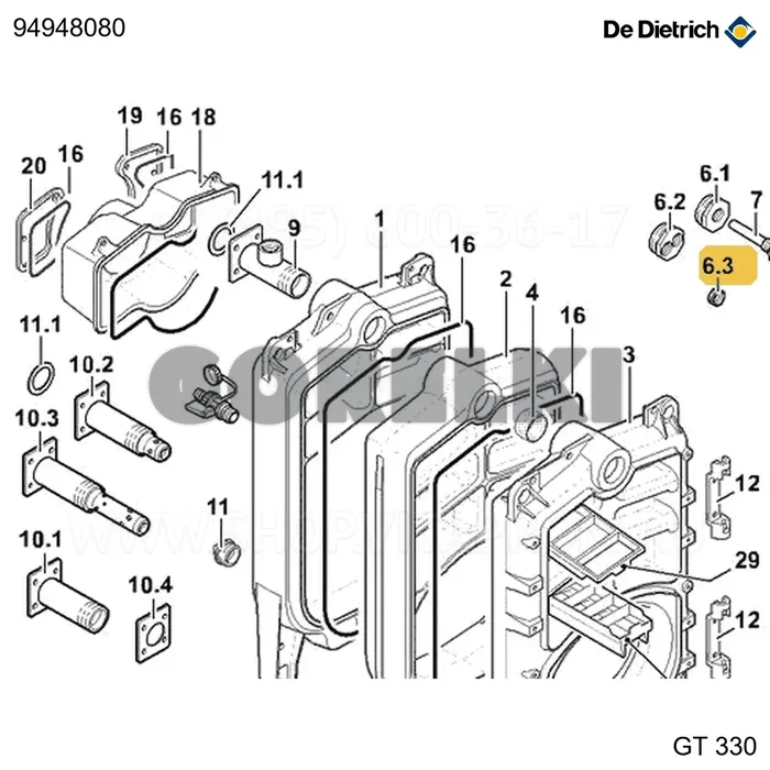Ниппель n241 1/2" x 1/4" De Dietrich 94948080 для газового котла
