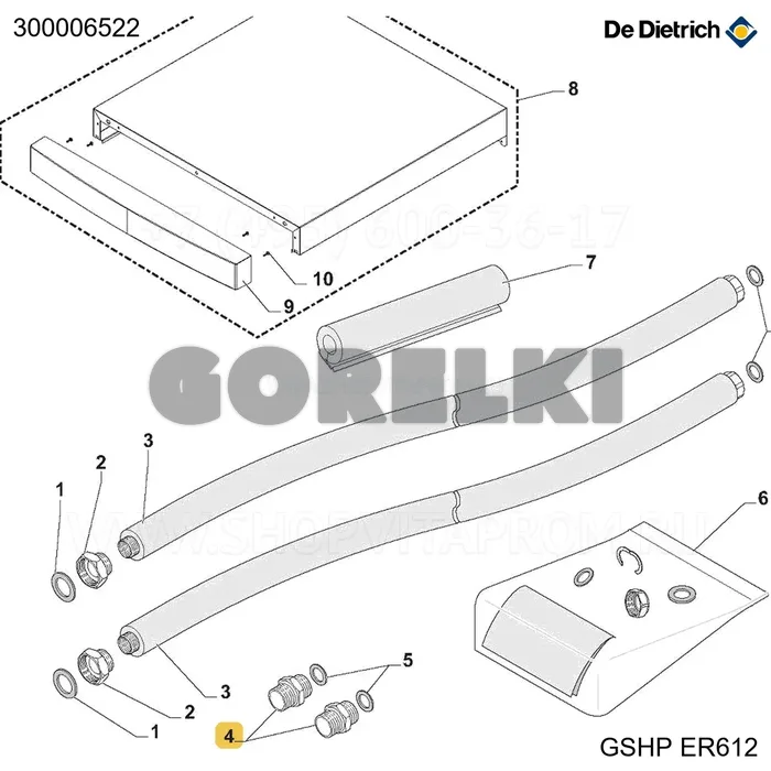 Ниппель прямой MM 1" De Dietrich 300006522 для газового котла