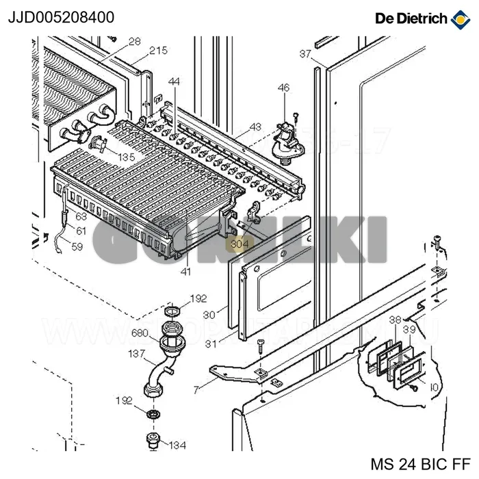 Опора коллектора De Dietrich JJD005208400 для газового котла