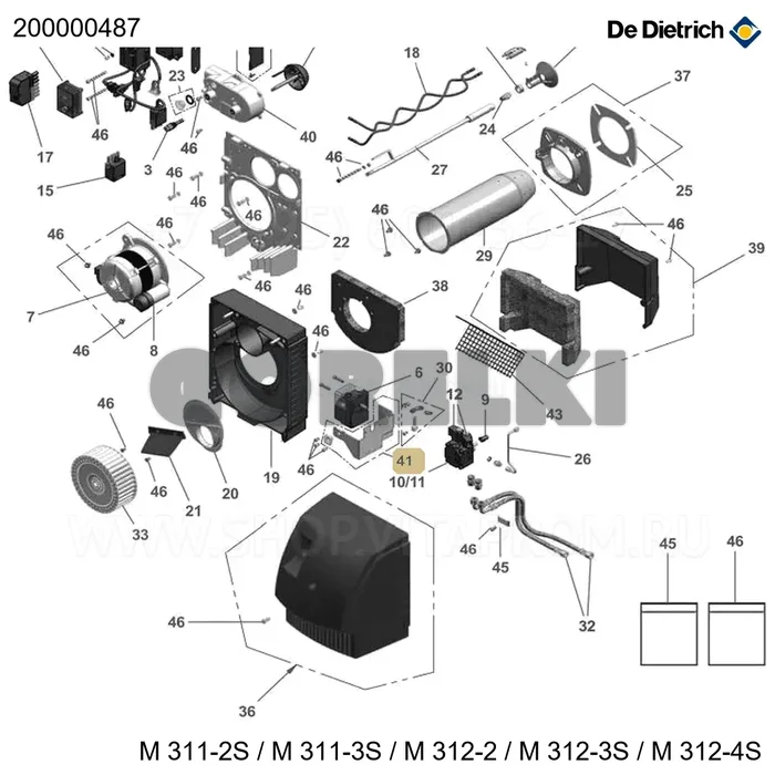 Опора крышки / серводвигателя De Dietrich 200000487 для газового котла