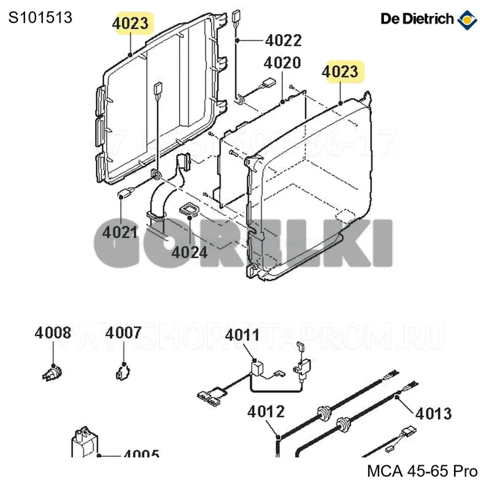 Опора платы scu De Dietrich S101513 для газового котла