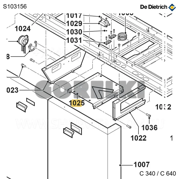Опора воздушного короба De Dietrich S103156 для газового котла