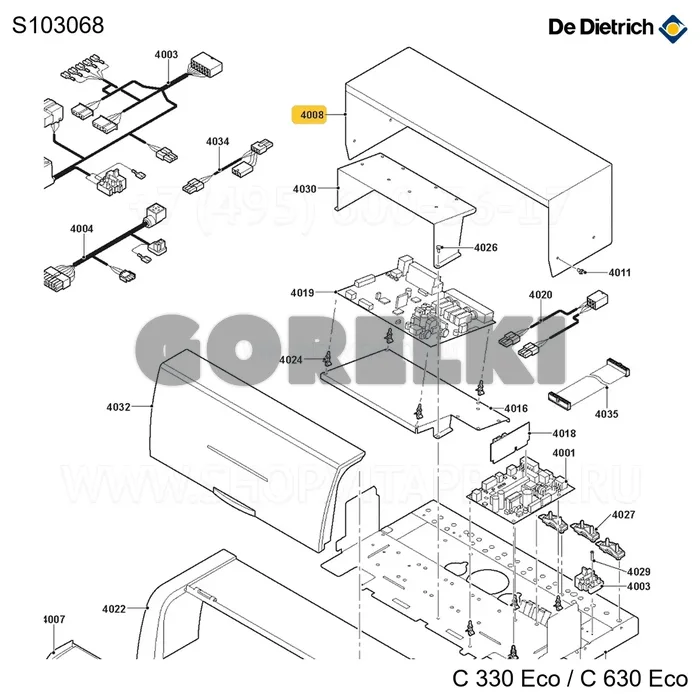 Основание панели De Dietrich S103068 для газового котла