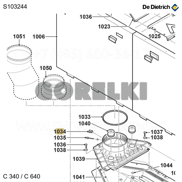 Отбор давления m20x2 (2 шт/уп) De Dietrich S103244 для газового котла