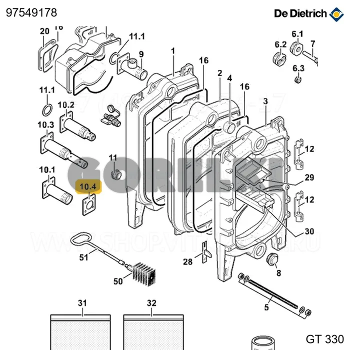 Ответный фланец 120 D 2"1/2 De Dietrich 97549178 для газового котла