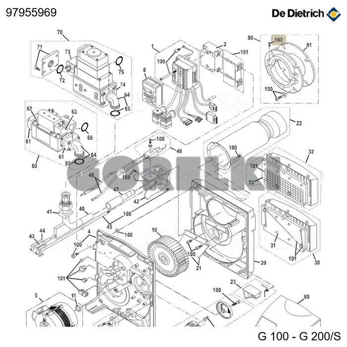 Пакет крепежа De Dietrich 97955110 для газового котла
