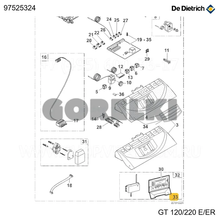 Панель cdc De Dietrich 97525324 для газового котла