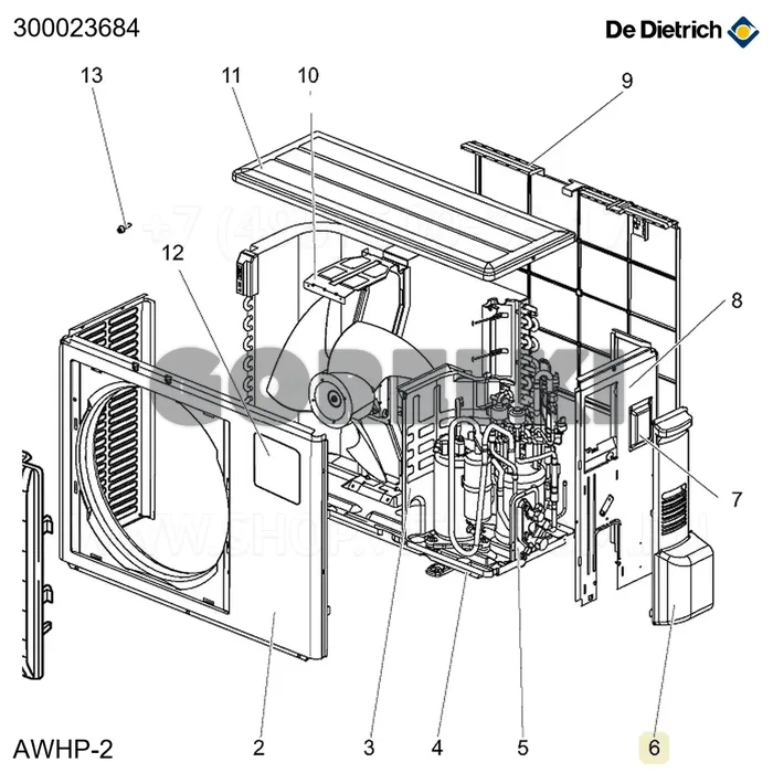 Панель доступа для обслуживания AWHP 6 MR De Dietrich 300023684 для газового котла