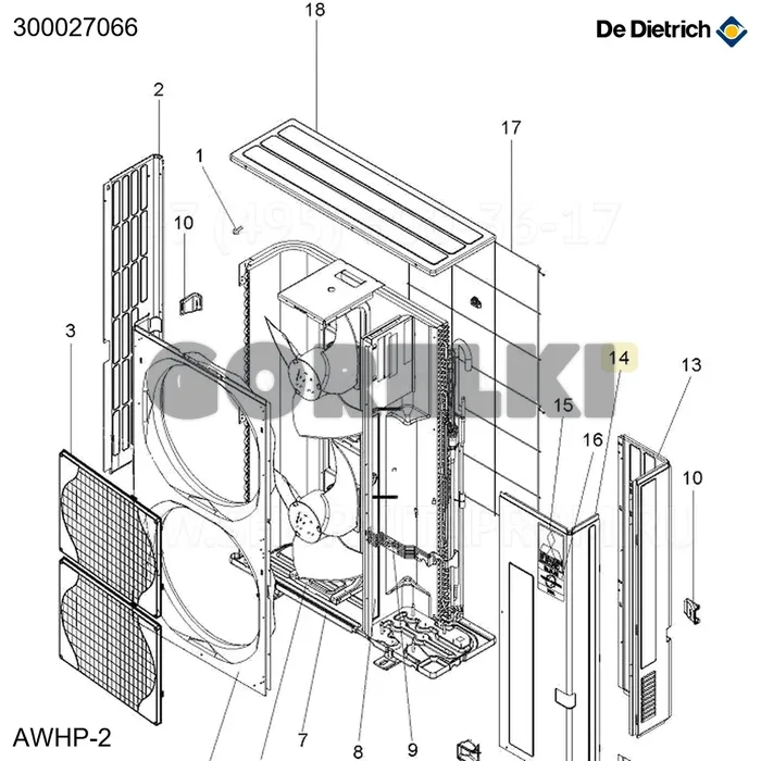 Панель доступа для обслуживания awhp 22-27 tr De Dietrich 300027066 для газового котла