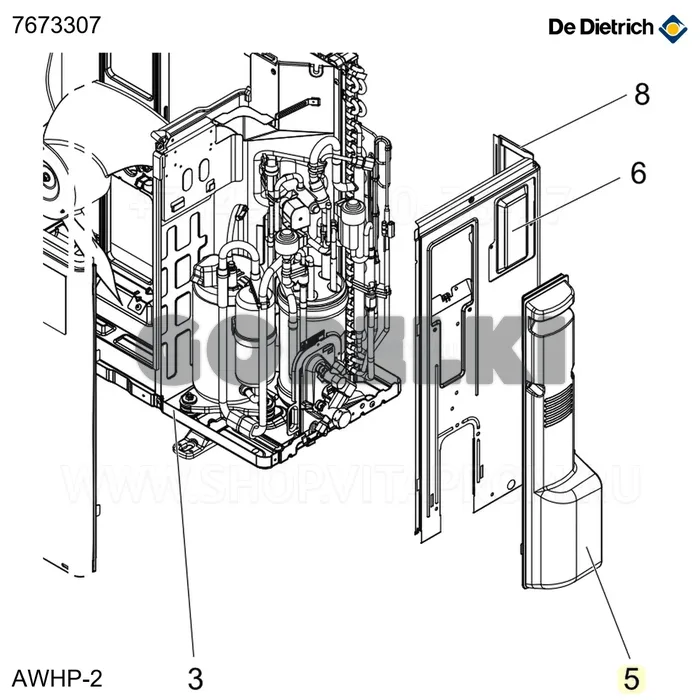 Панель сервисная De Dietrich 7673307 для газового котла