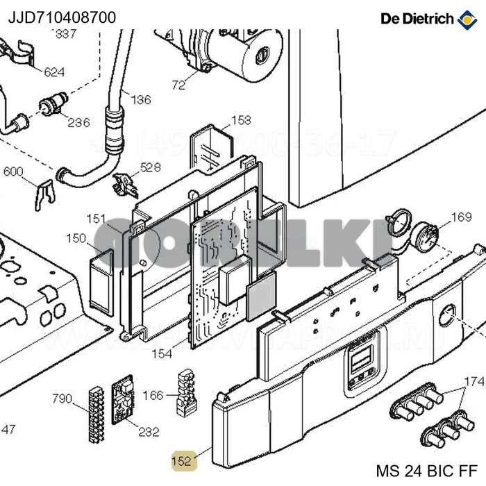 Панель управления ms bic De Dietrich JJD710408700 для газового котла