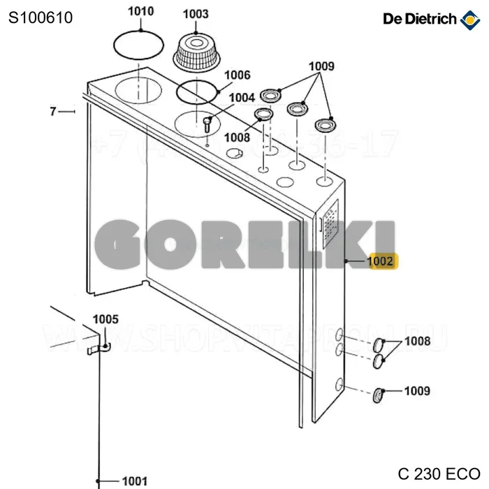 Панель задняя De Dietrich S100610 для газового котла