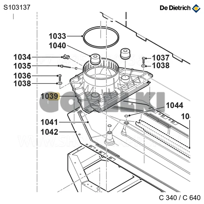 Патрубок дымовой 5 и 8 элементов De Dietrich S103137 для газового котла