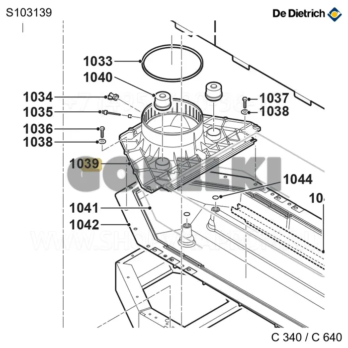 Патрубок дымовой 7 и 10 элементов De Dietrich S103139 для газового котла