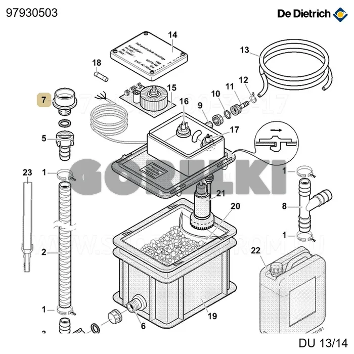 Переходник De Dietrich 97930503 для газового котла