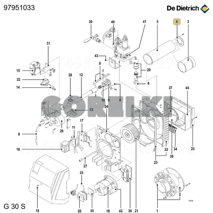 Пластина форсунки De Dietrich 97951032 для газового котла