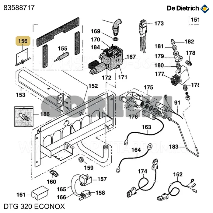 Пластина furigas полная dtg320 De Dietrich 83588717 для газового котла