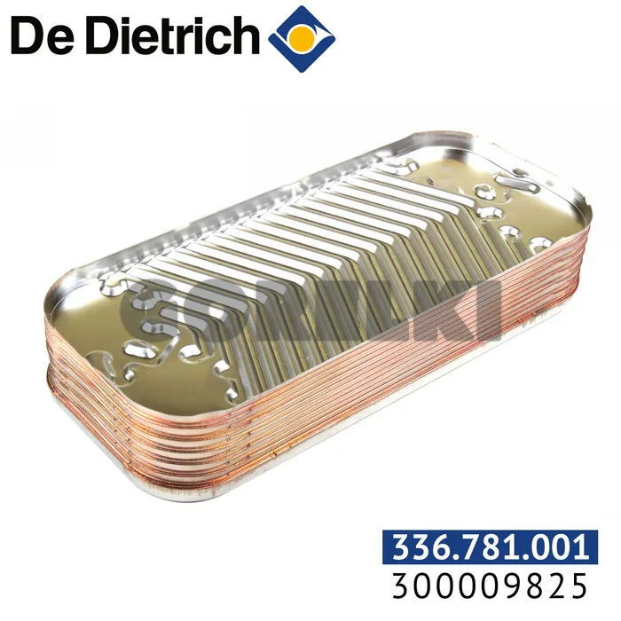 Пластинчатый теплообменник De Dietrich 24кВт (12 пластин) 300009825 для газового котла